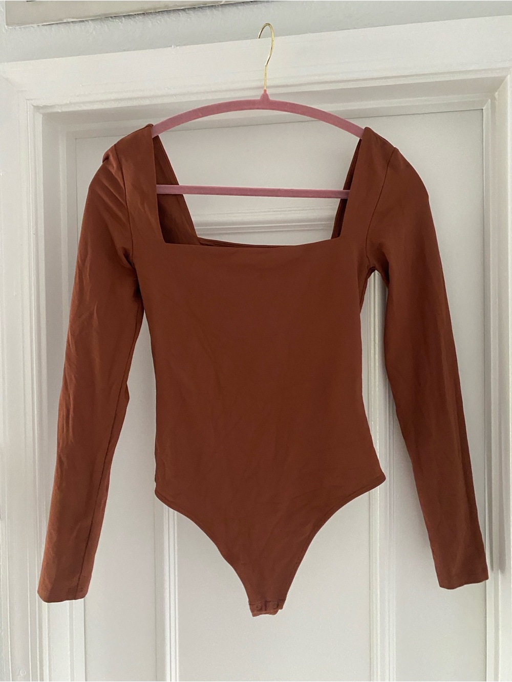 Aritzia Original Contour Headway Squareneck Bodysuit Longsleeve Thong